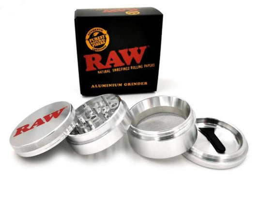 RAW 56mm 4 Part / Piece Aluminium Grinder - Silver
