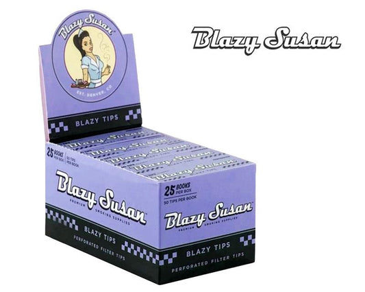 Blazy Susan Purple Perforated Rolling Filters / Roach Cards / Tips