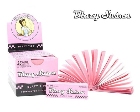 Blazy Susan Pink Perforated Rolling Filters / Roach Cards / Tips