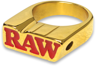 RAW 24K / 24 Ct Gold Plated Smoker's Metal Ring - Various Sizes