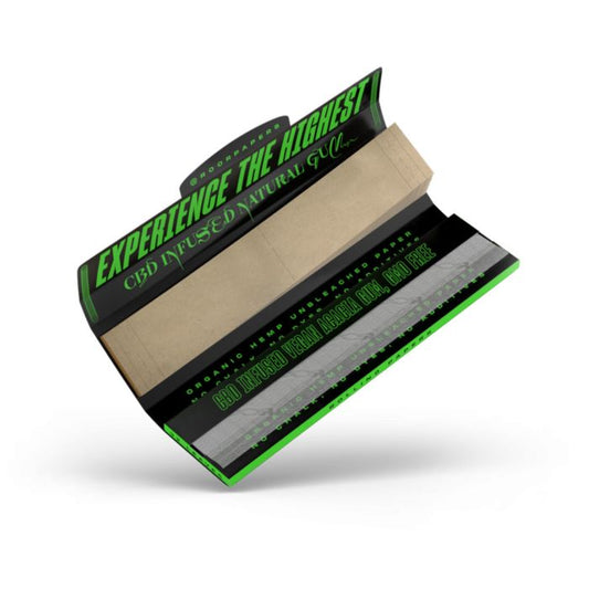 ROOR Organic Hemp King Size Slim Rolling Paper & Tips With CBD Infused Gum