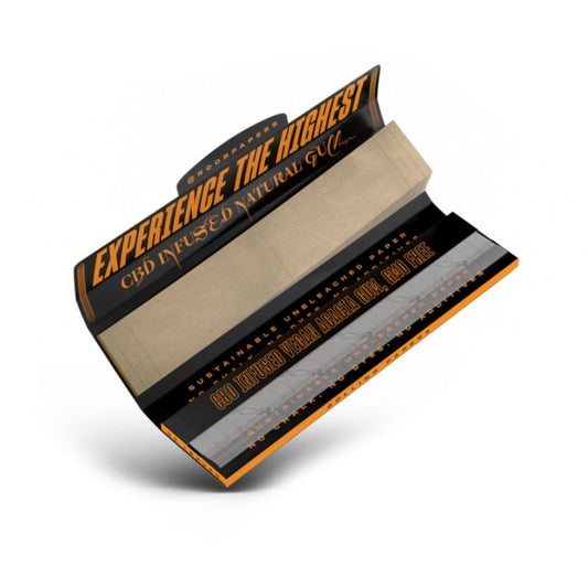 ROOR Unbleached King Size Slim Rolling Paper & Tips With CBD Infused Gum